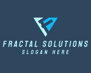 Creative Triangular Letter F logo design