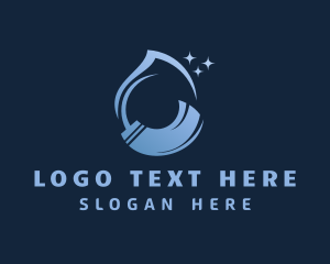 Sanitary - Blue Liquid Mop Cleaning logo design