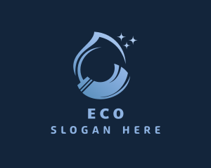 Blue Liquid Mop Cleaning Logo