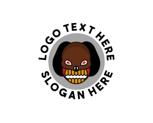 Scary - Angry Halloween Teeth logo design