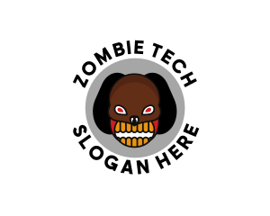 Zombie - Angry Halloween Teeth logo design