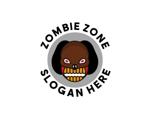 Zombie - Angry Halloween Teeth logo design