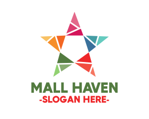 Shopping Mall - Colorful Star Mosaic logo design