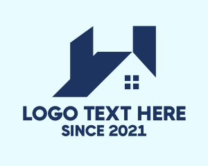 Real Estate Agent - Blue Industrial Factory logo design