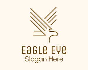 Linear Brown Eagle logo design