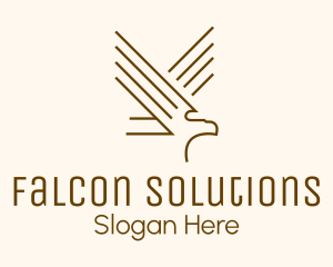 Linear Brown Eagle logo design