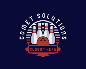 Bowling Sports Tournament Cup logo design