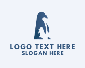 Zoo - Penguin Mother Baby logo design