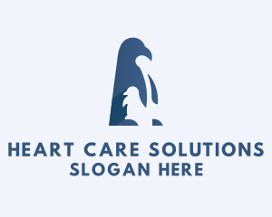 Penguin Mother Baby logo design