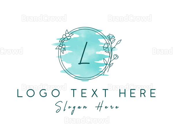 Natural Flower Watercolor Letter Logo