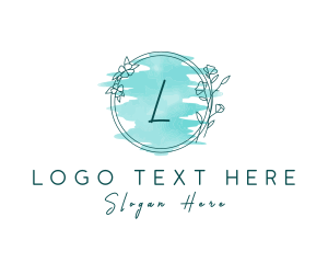 Beauty Product - Natural Flower Watercolor Letter logo design