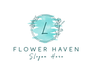 Natural Flower Watercolor logo design