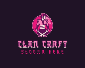 Clan - Woman Samurai Clan logo design