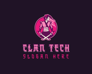 Clan - Woman Samurai Clan logo design