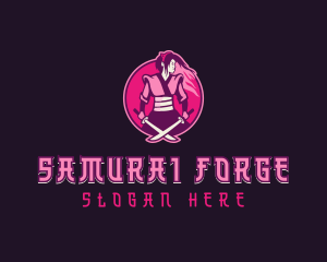 Woman Samurai Clan logo design