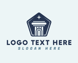 Pentagon Star Pillar Column Logo