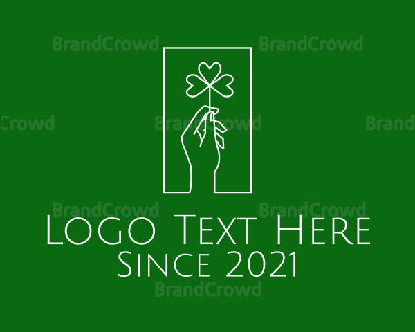 Minimalist Cloverleaf Hand Logo