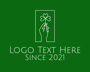 Irish - Minimalist Cloverleaf Hand logo design