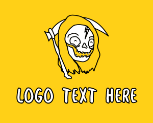 Funny - Cute Friendly Reaper logo design