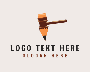 Pen - Pen Hammer Gavel logo design