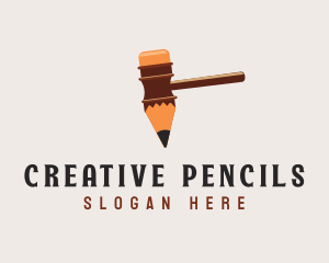 Pen Hammer Gavel logo design