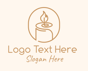 Home Decor - Flame Wax Candle logo design