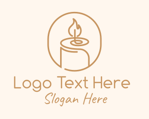 Pillar Candle - Flame Wax Candle logo design