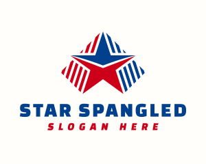 American Star Stripes logo design
