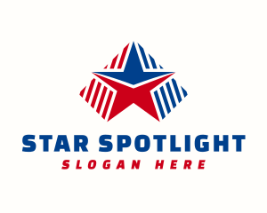 American Star Stripes logo design