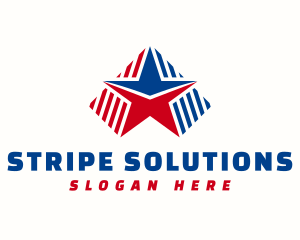 American Star Stripes logo design