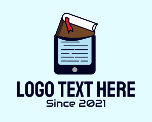 Online Learning - Book Mobile Phone logo design