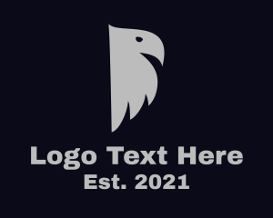 Raven - Gray Bird Silhouette logo design