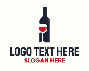 Pub - Wine Bottle Glass Liquor logo design