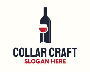 Wine Bottle Glass Liquor logo design