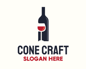 Wine Bottle Glass Liquor logo design