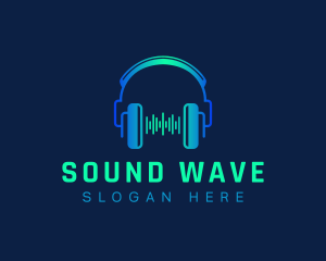 Wave Music Headset logo design