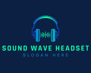 Headset - Wave Music Headset logo design