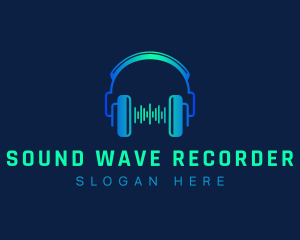 Wave Music Headset logo design