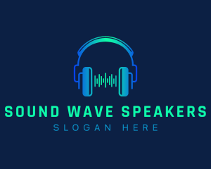 Wave Music Headset logo design