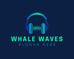 Wave Music Headset logo design