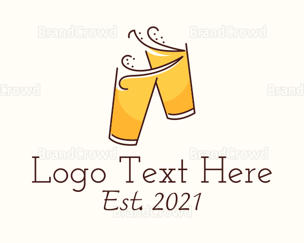 Beer Cheers Line Art Logo