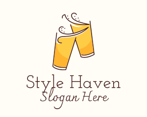Beer Cheers Line Art  Logo