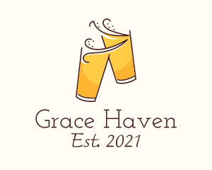 Liquor Store - Beer Cheers Line Art logo design