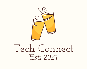Craft Beer - Beer Cheers Line Art logo design