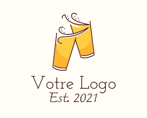 Bistro - Beer Cheers Line Art logo design