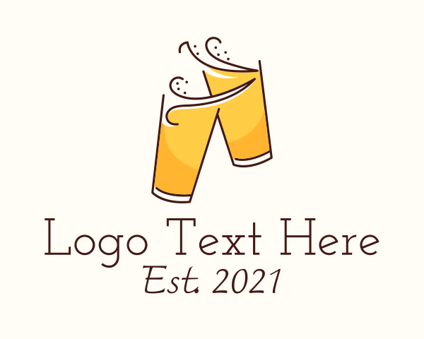 Cheers - Beer Cheers Line Art logo design