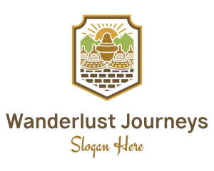 Travelling - Indonesia Borobudur Temple logo design