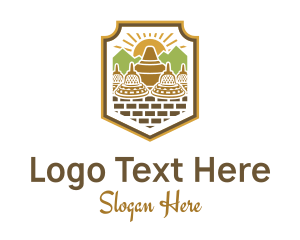 Travel Vlogger - Indonesia Borobudur Temple logo design
