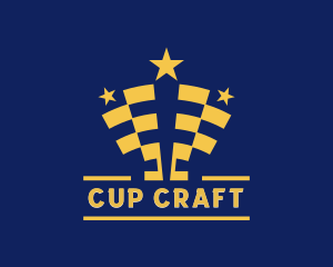 Cups - Race Flag Trophy Cups logo design