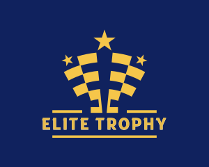 Trophy - Race Flag Trophy logo design